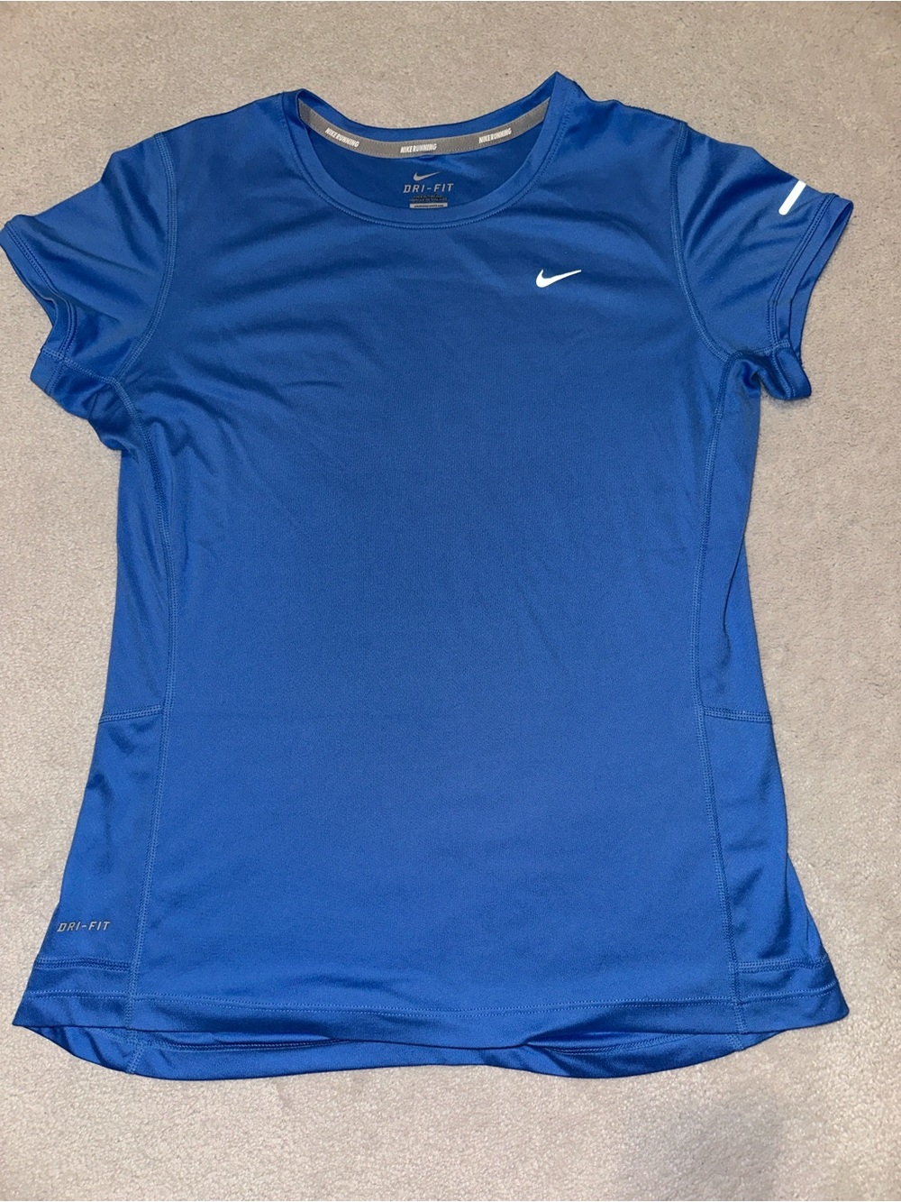 Nike Short Sleeve Dri-FIT Tee in Blue with White Swoosh